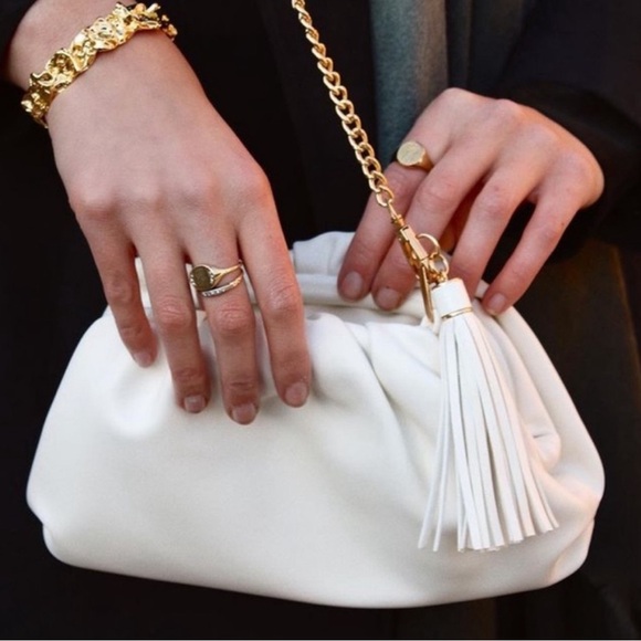 Understated Leather Handbags - Understated Leather Shoulder Bag White Vegan Leather NEW
